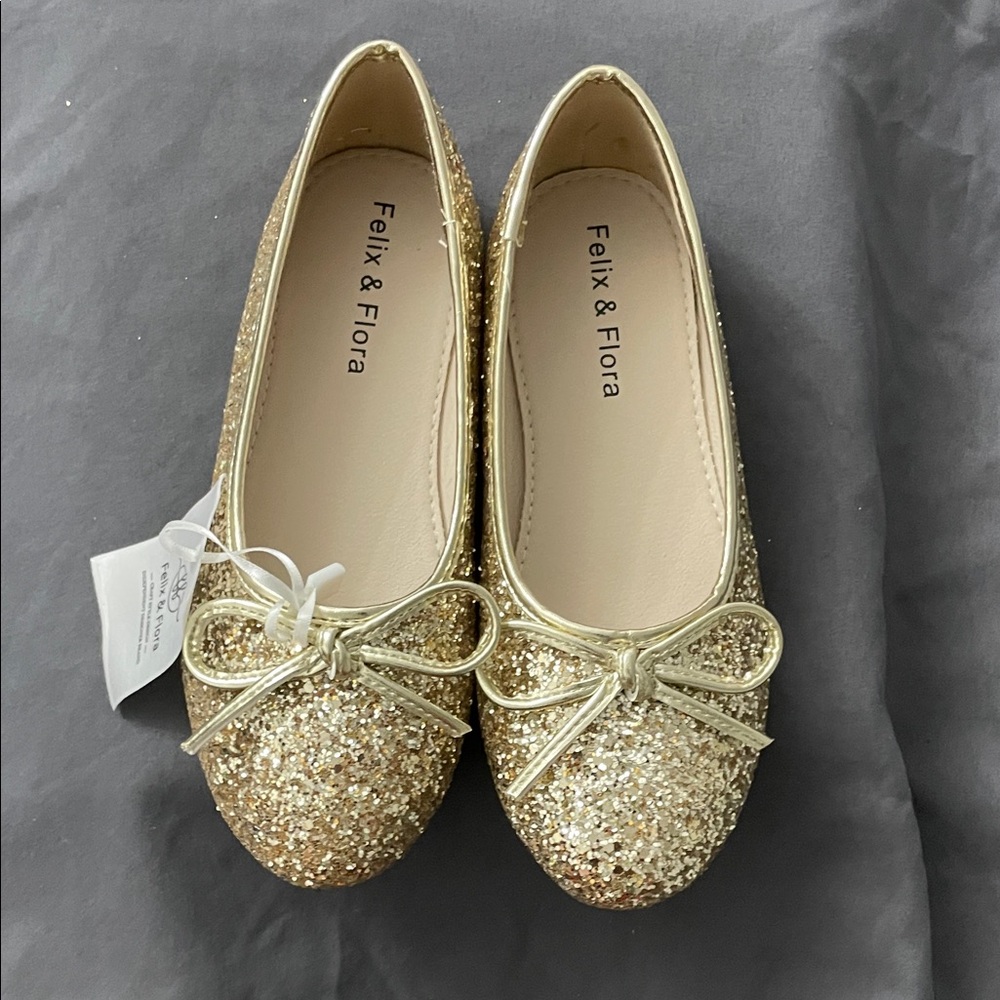 Gold Glitter Kids Shoes